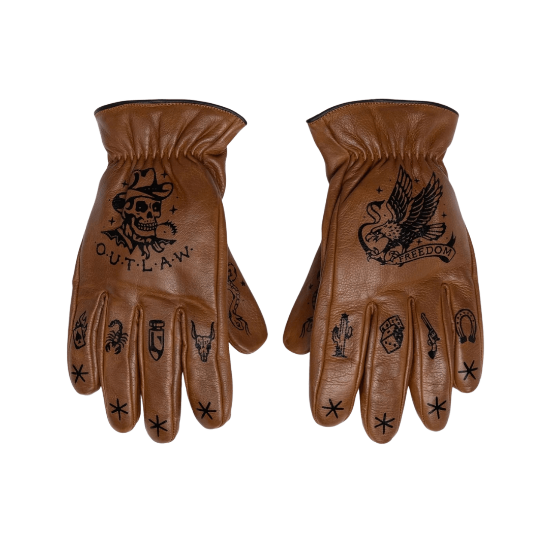 MacLeod Motor Outlaw Brown Motorcycle Gloves - Swagger & Jacks Ltd