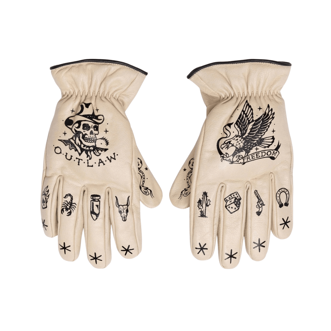 MacLeod Motor Outlaw Cream Motorcycle Gloves - Swagger & Jacks Ltd