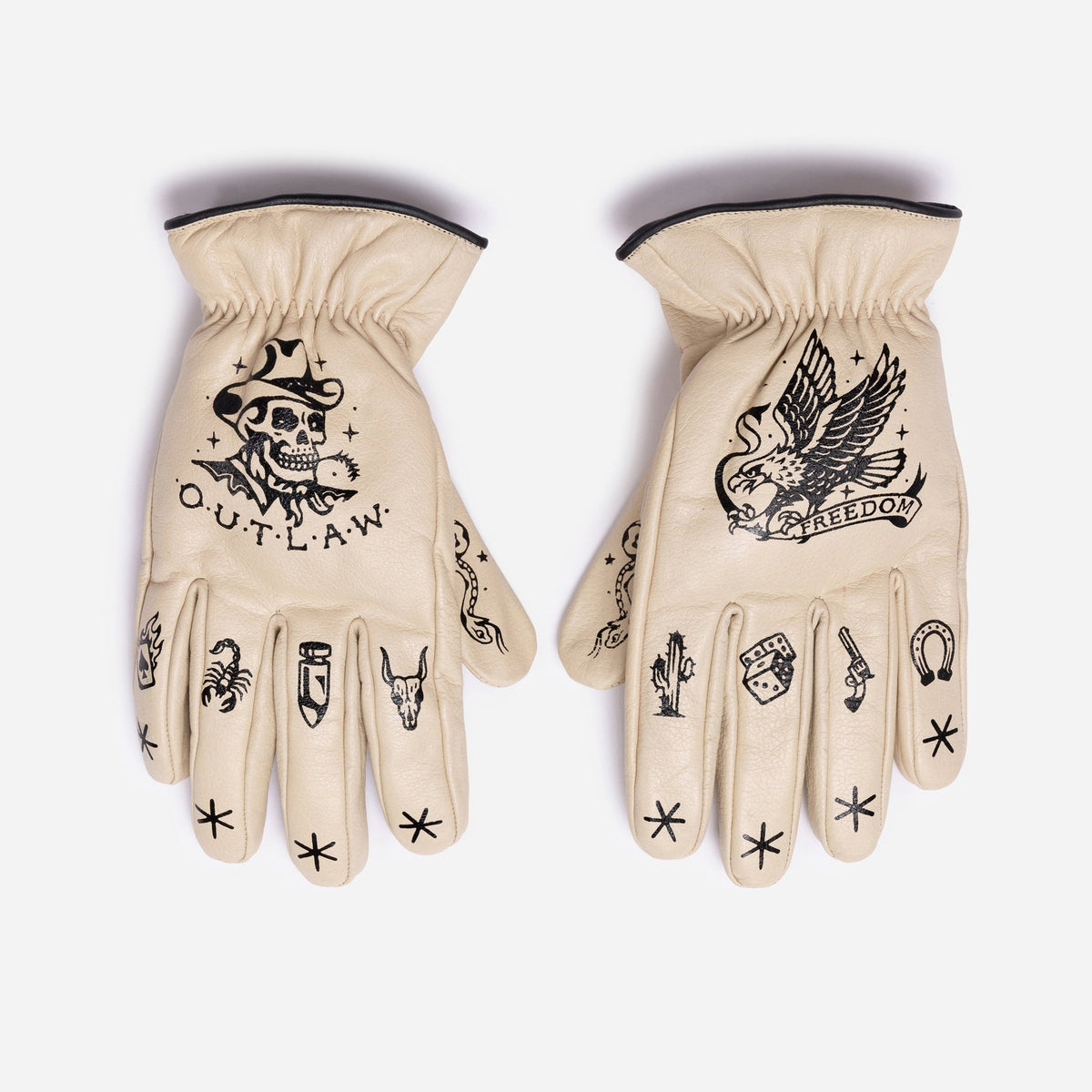 MacLeod Motor Outlaw Cream Motorcycle Gloves - Swagger & Jacks Ltd