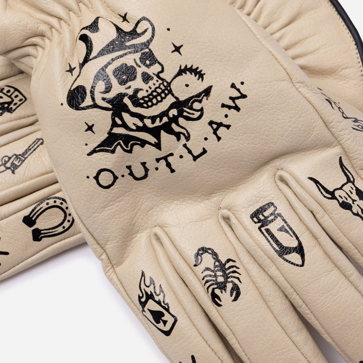 MacLeod Motor Outlaw Cream Motorcycle Gloves - Swagger & Jacks Ltd