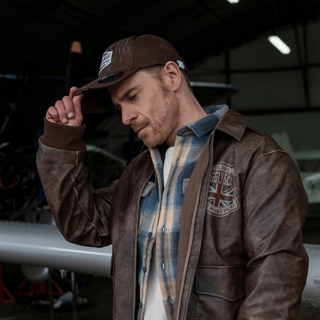 Uggly & Co Brown 'Aviation' Diamond Trucker Hat