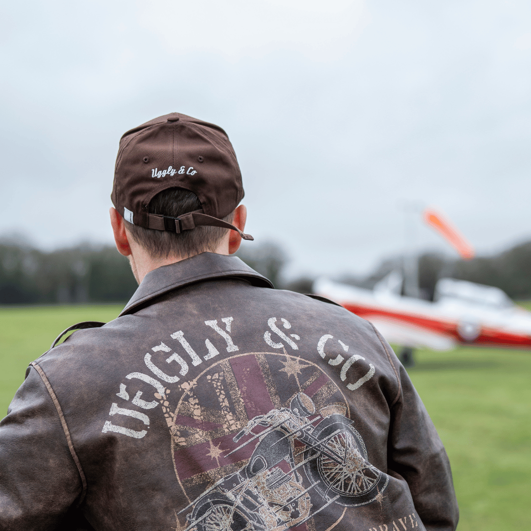 Uggly & Co Brown 'Aviation' Diamond Trucker Hat