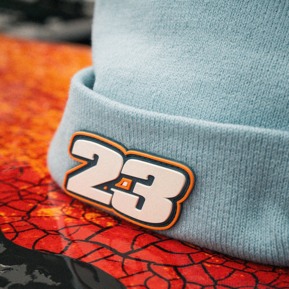 Retro Diamond Light Blue & Orange Beanie - Swagger & Jacks Ltd