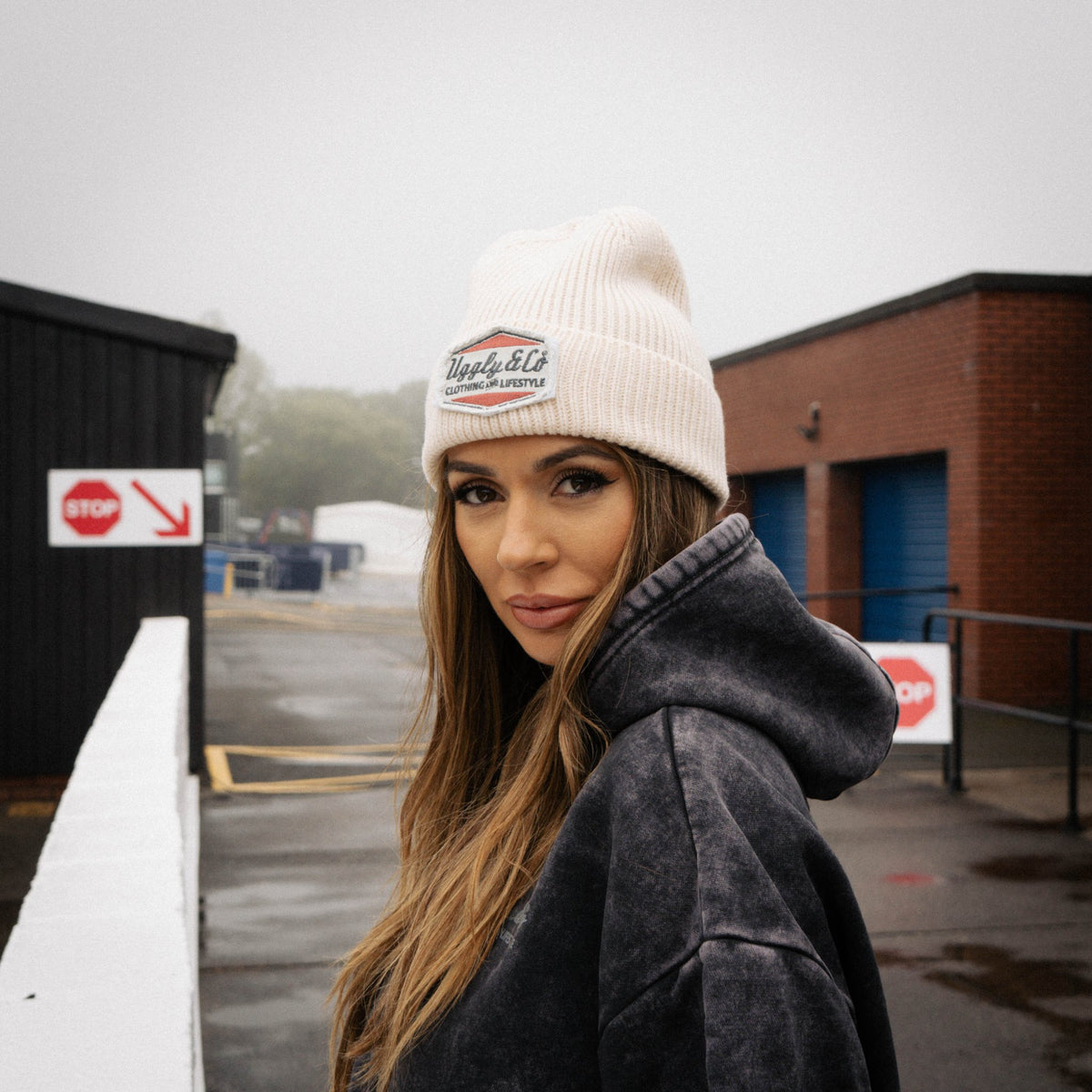 Uggly & Co Beige Diamond Beanie - Swagger & Jacks Ltd