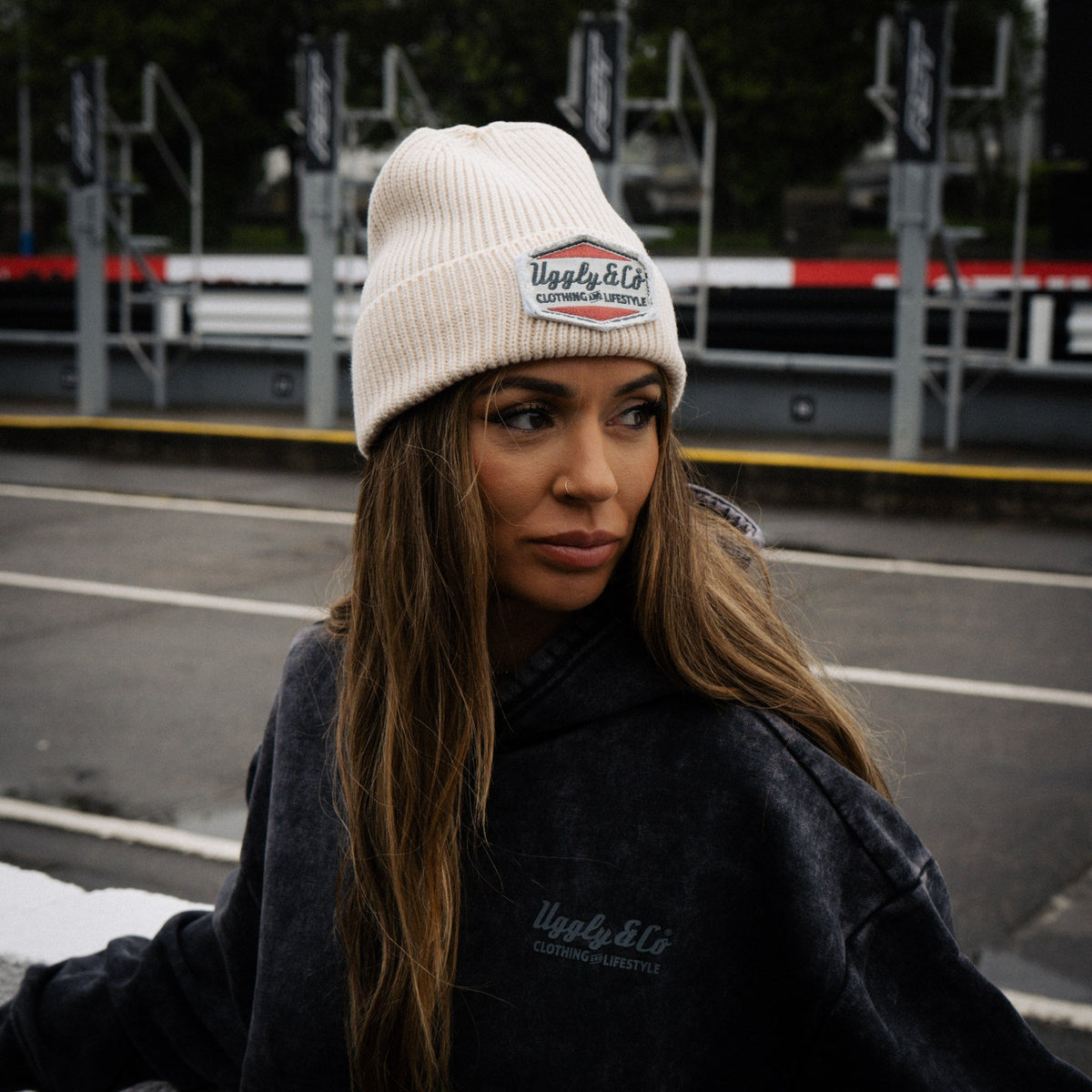 Uggly & Co Beige Diamond Beanie - Swagger & Jacks Ltd