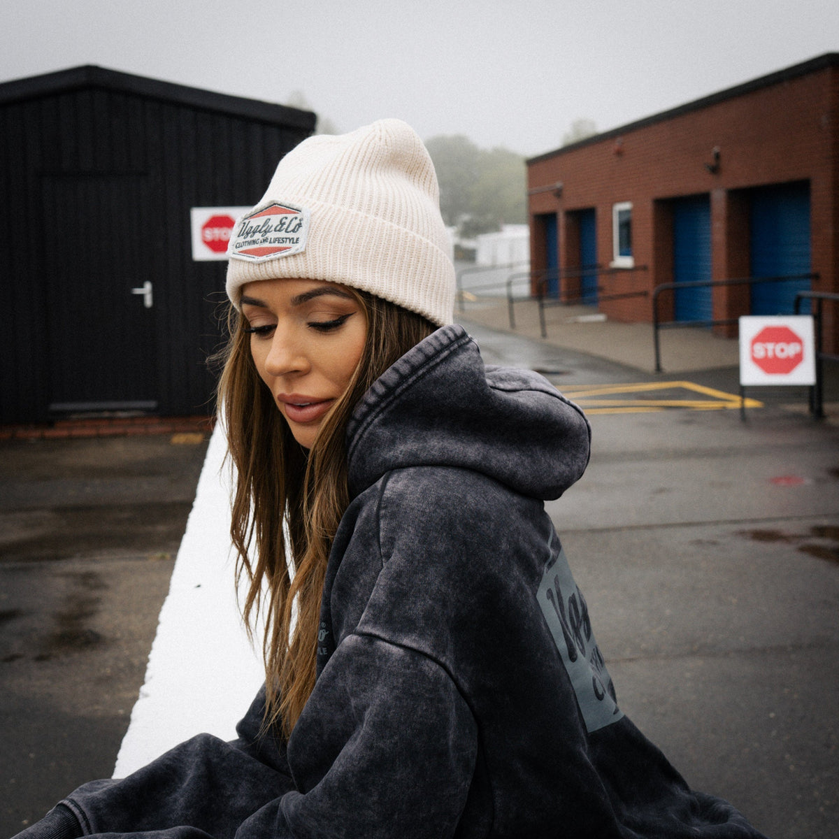 Uggly & Co Beige Diamond Beanie - Swagger & Jacks Ltd