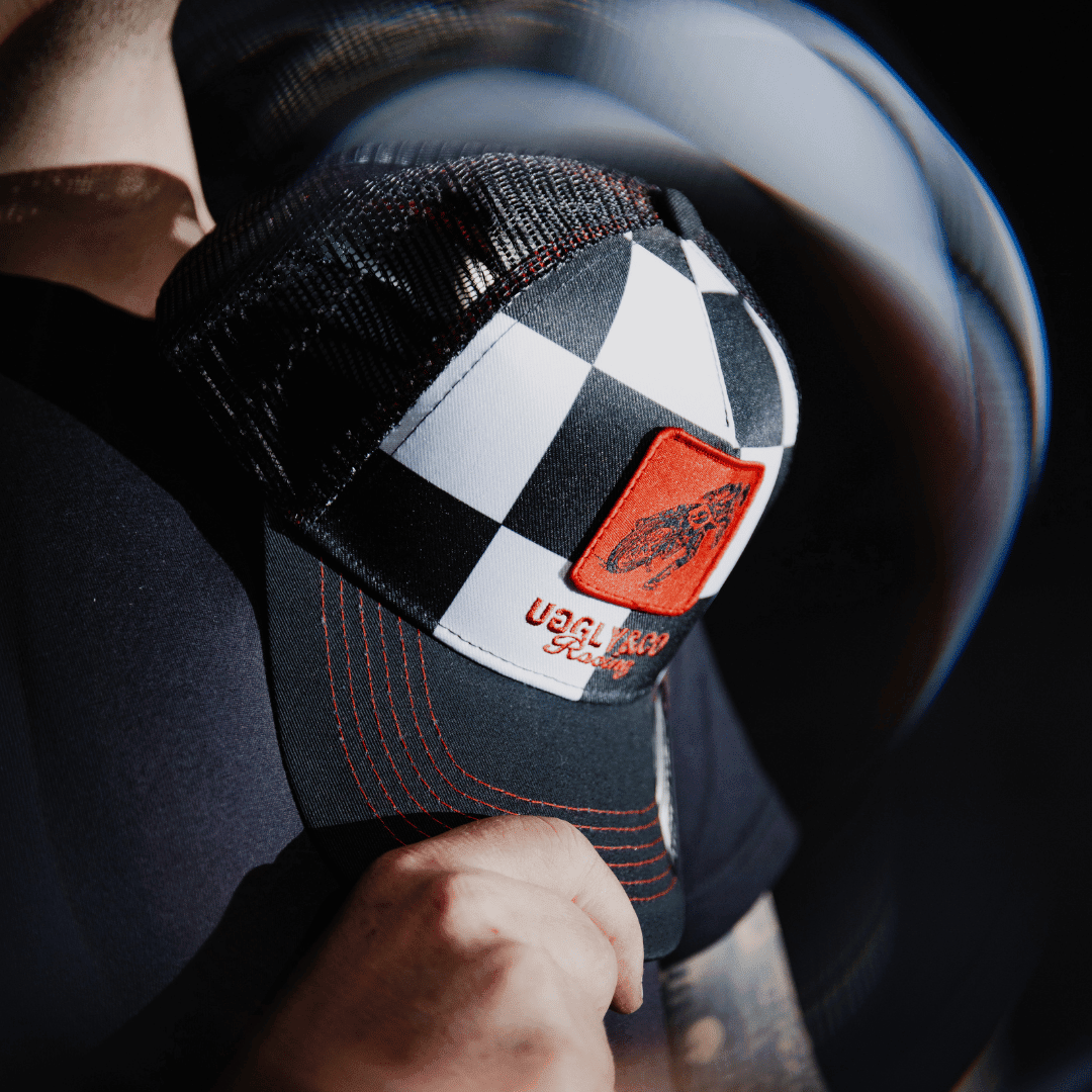 Uggly & Co Chequered Flat Track Trucker Hat - Swagger & Jacks Ltd