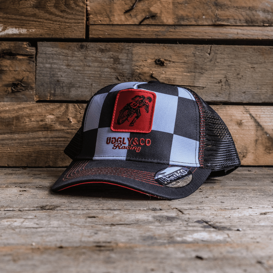 Uggly & Co Chequered Flat Track Trucker Hat - Swagger & Jacks Ltd