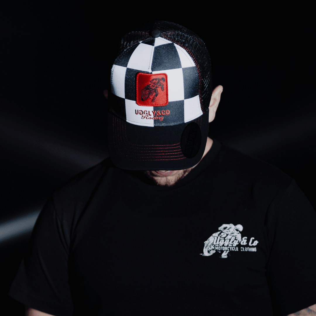 Uggly & Co Chequered Flat Track Trucker Hat - Swagger & Jacks Ltd