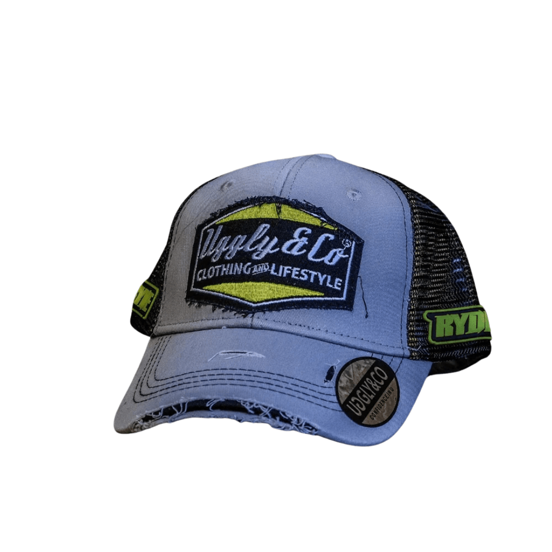 Uggly & Co Stone Grey Diamond Trucker Hat x Kyle Ryde #1 - Swagger & Jacks Ltd