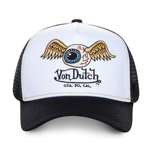 Von Dutch Eyes Baseball Cap White/Black - Swagger & Jacks Ltd