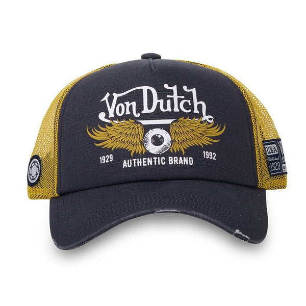 Von Dutch Heritage-Trucker Crew Cap Flying Eye Denim/Sand - Swagger & Jacks Ltd
