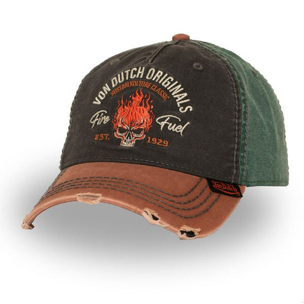 Von Dutch Retro Fire Fuel Cap Black/Brown/Green - Swagger & Jacks Ltd
