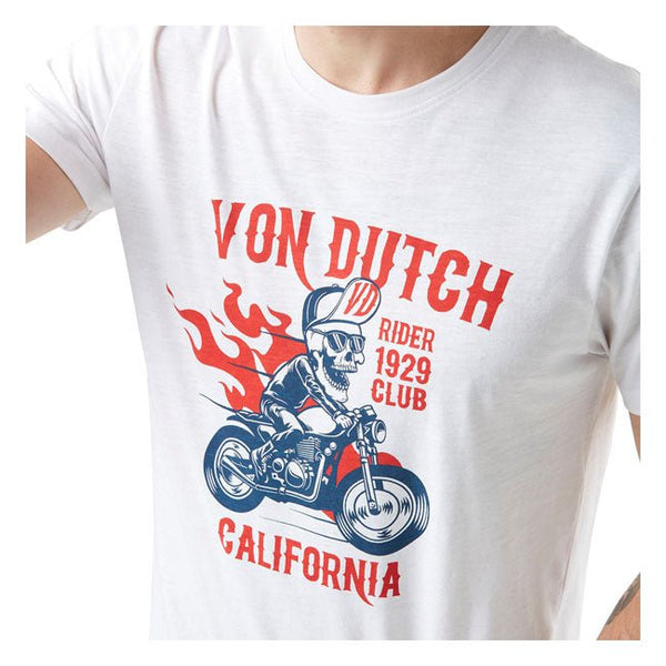 Von Dutch Slub T-Shirt White/Red - Swagger & Jacks Ltd
