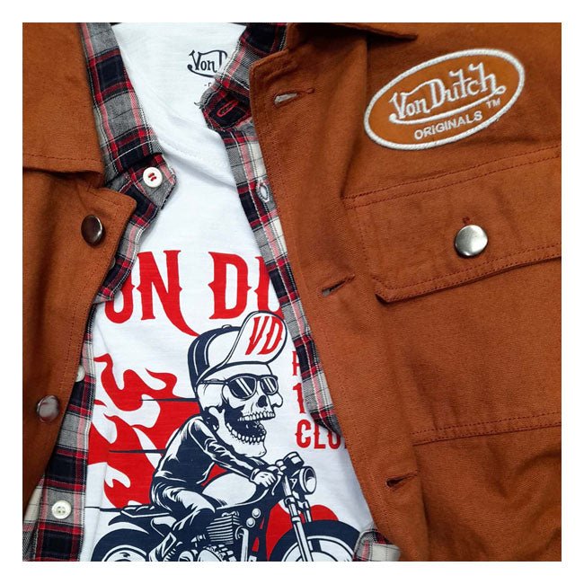 Von Dutch Slub T-Shirt White/Red - Swagger & Jacks Ltd
