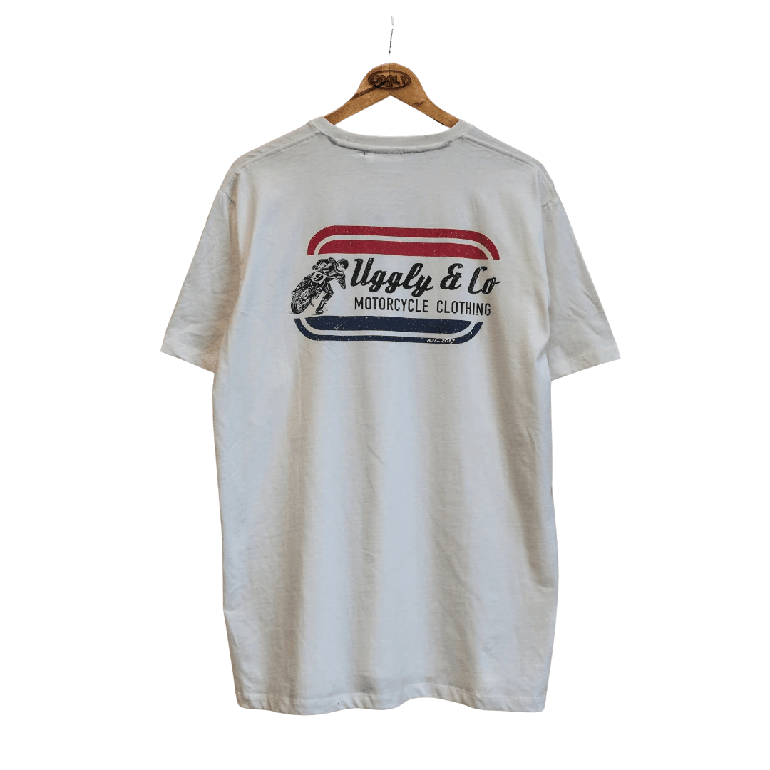 White Flattrack Tee - Swagger & Jacks Ltd
