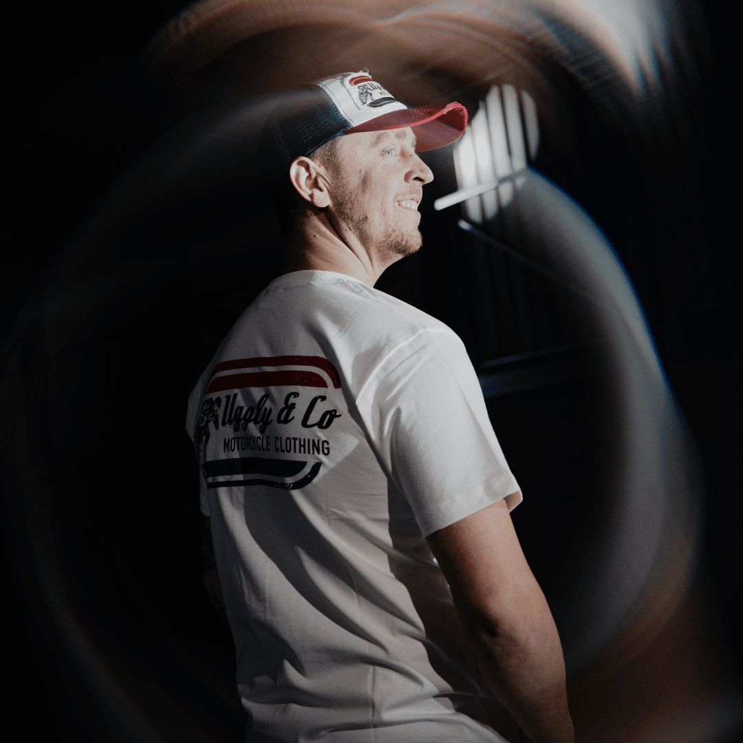 White Flattrack Tee - Swagger & Jacks Ltd