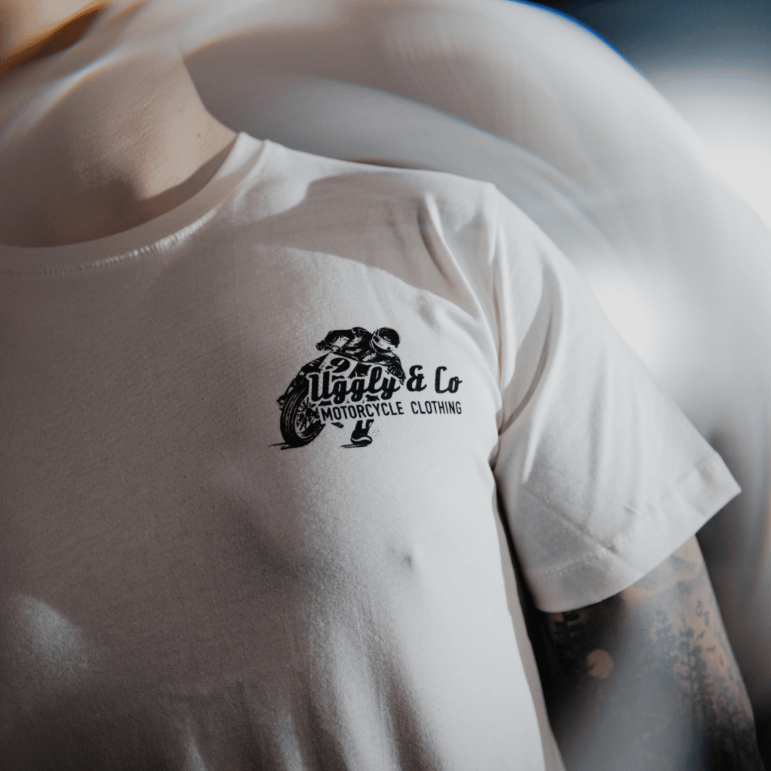 White Flattrack Tee - Swagger & Jacks Ltd
