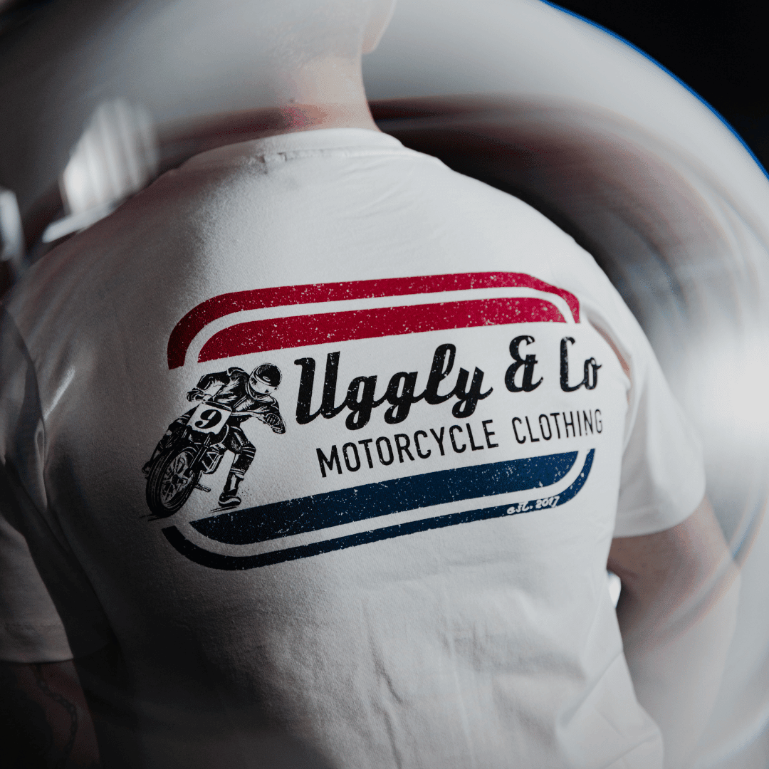 White Flattrack Tee - Swagger & Jacks Ltd