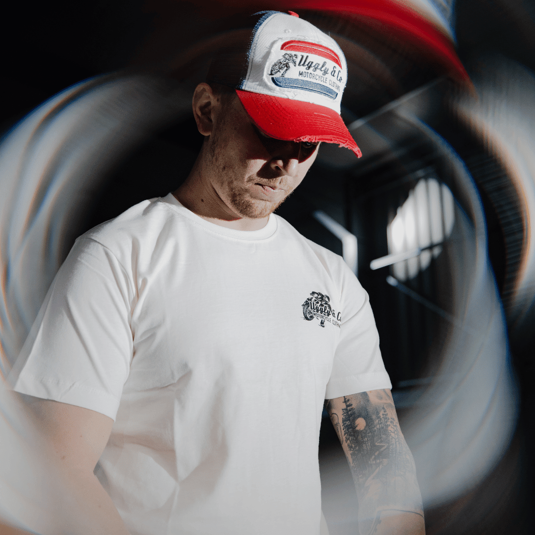 White Flattrack Tee - Swagger & Jacks Ltd