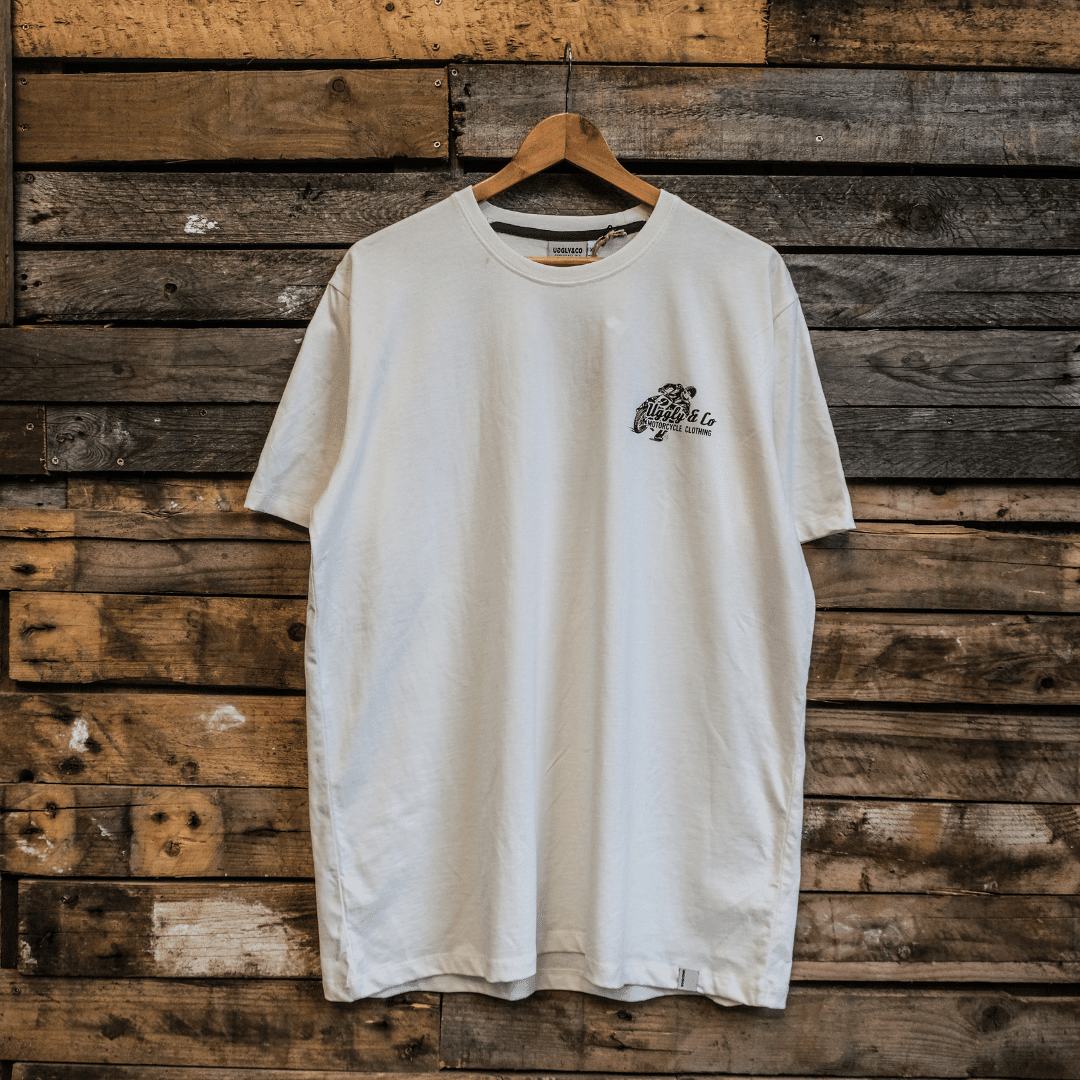 White Flattrack Tee - Swagger & Jacks Ltd