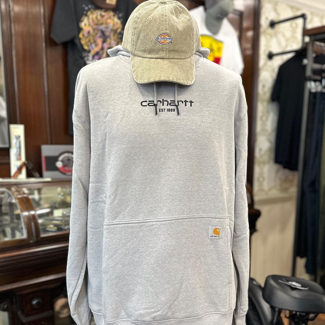 Carhartt Logo Graphic Hoodie Asphalt Heather - Swagger & Jacks Ltd
