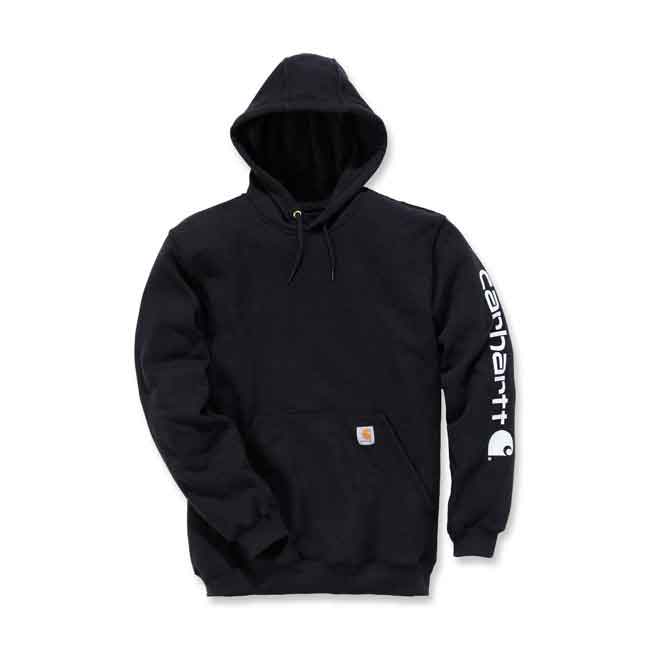 Carhartt Sleeve Logo Hooded Sweatshirt Black - Swagger & Jacks Gentlemen's Grooming Ltd