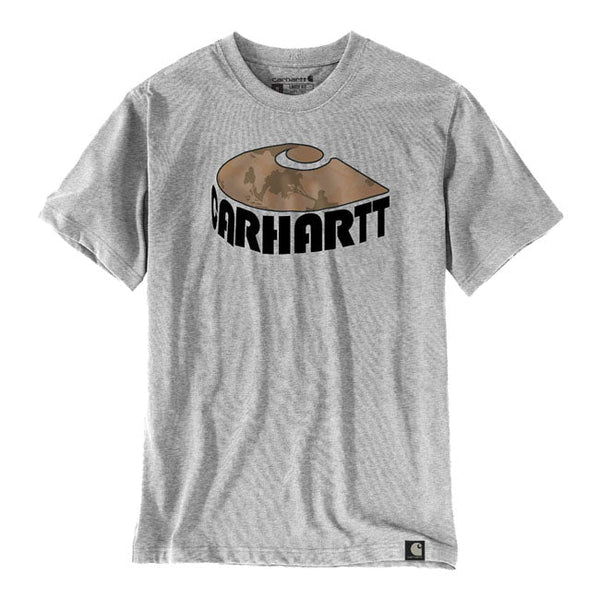 Carhartt S/Sleeve Camo C Graphic T-Shirt Heather Grey - Swagger & Jacks Ltd