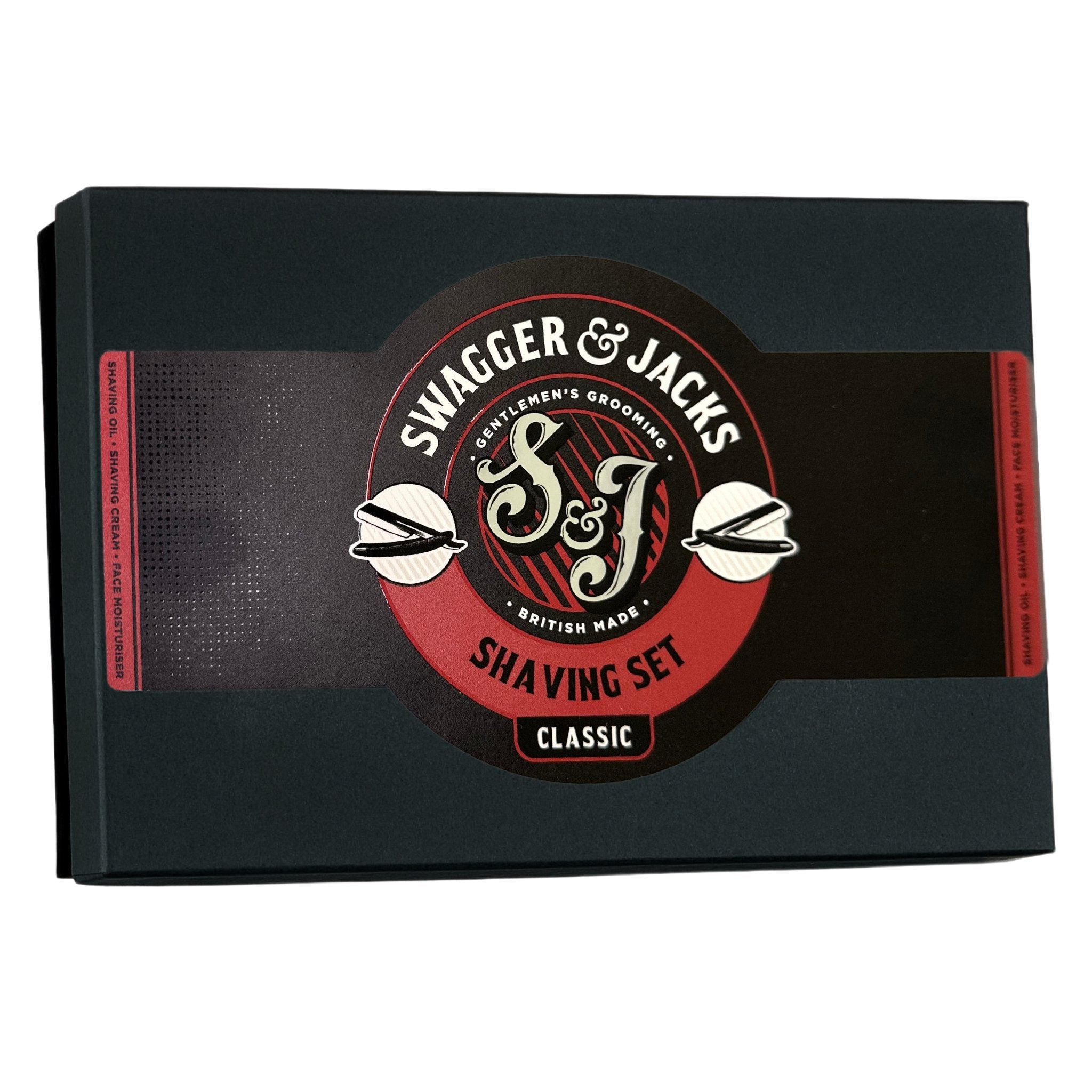 Swagger & Jacks Classic Shaving Gift Box – men’s shaving kit presented with Sandalwood-scented products