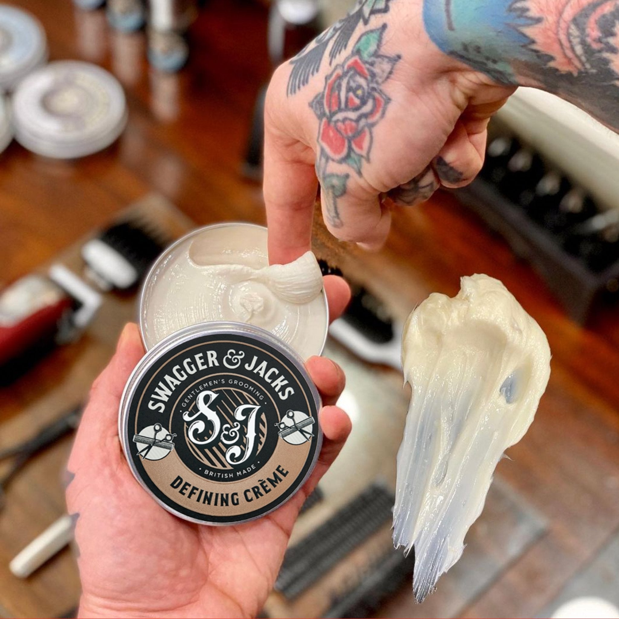 Swagger & Jacks Defining Crème – lightweight styling cream with flexible hold and natural matte finish