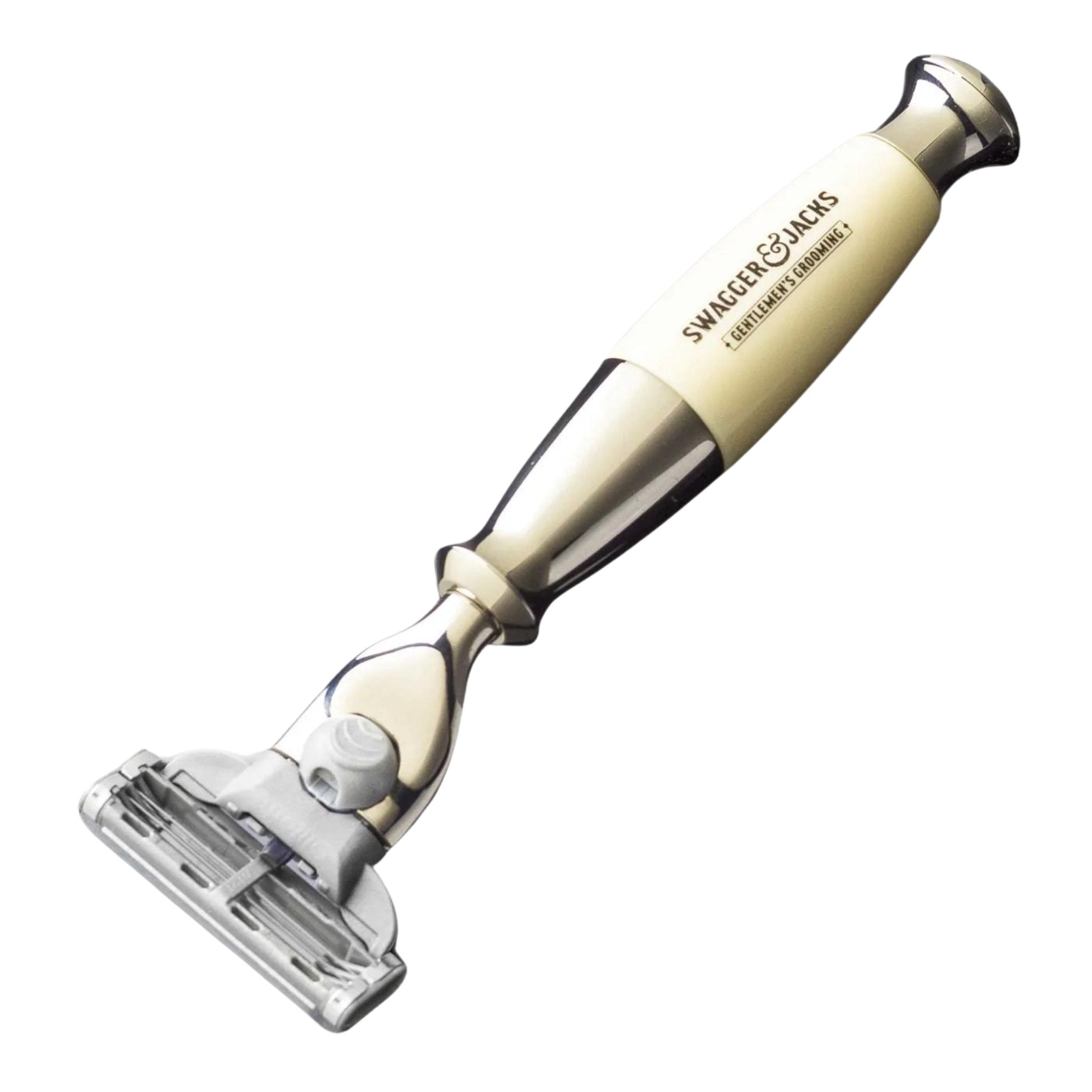 Mach3 razor and chrome stand presented as luxury shaving gift set