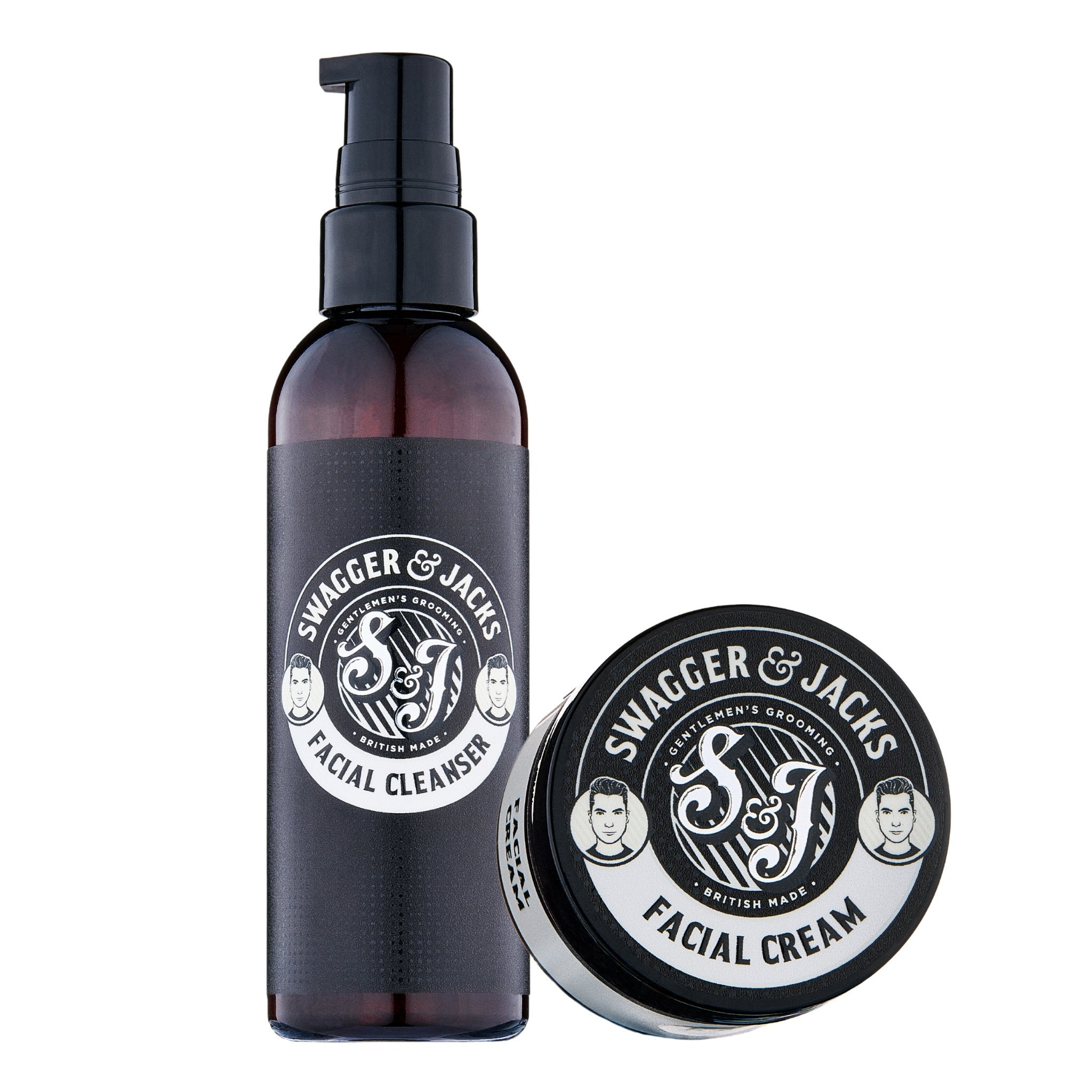Mens Facial Cleanser + Mens Facial Cream - Swagger & Jacks Ltd
