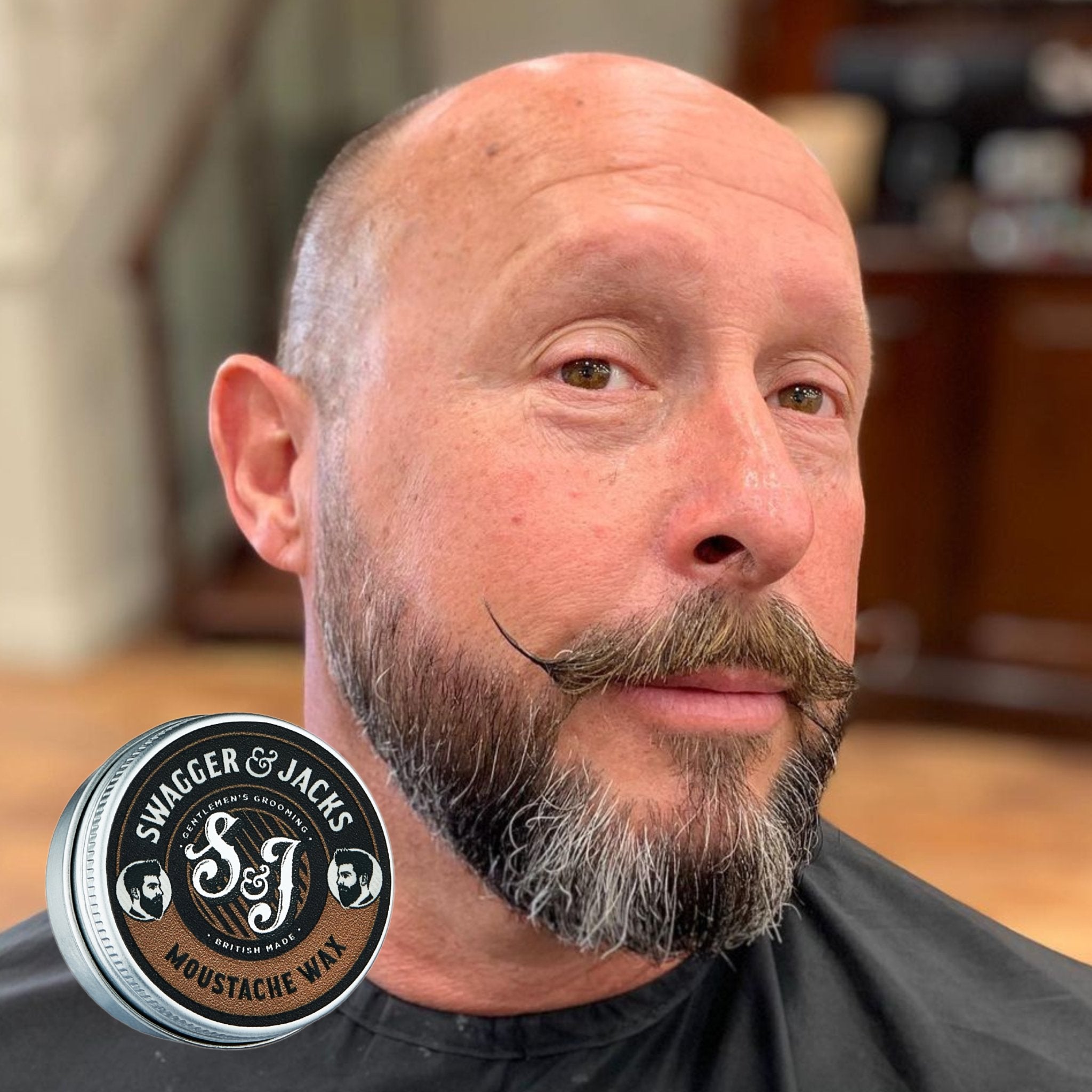 Strong-hold moustache wax set suitable for all whisker lengths