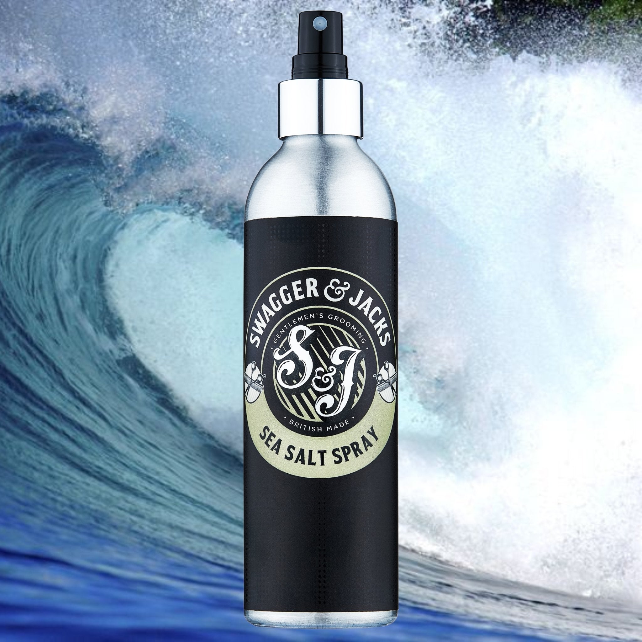 Swagger & Jacks Sea Salt Spray – vegan men’s hair styling spray for volume and matte texture