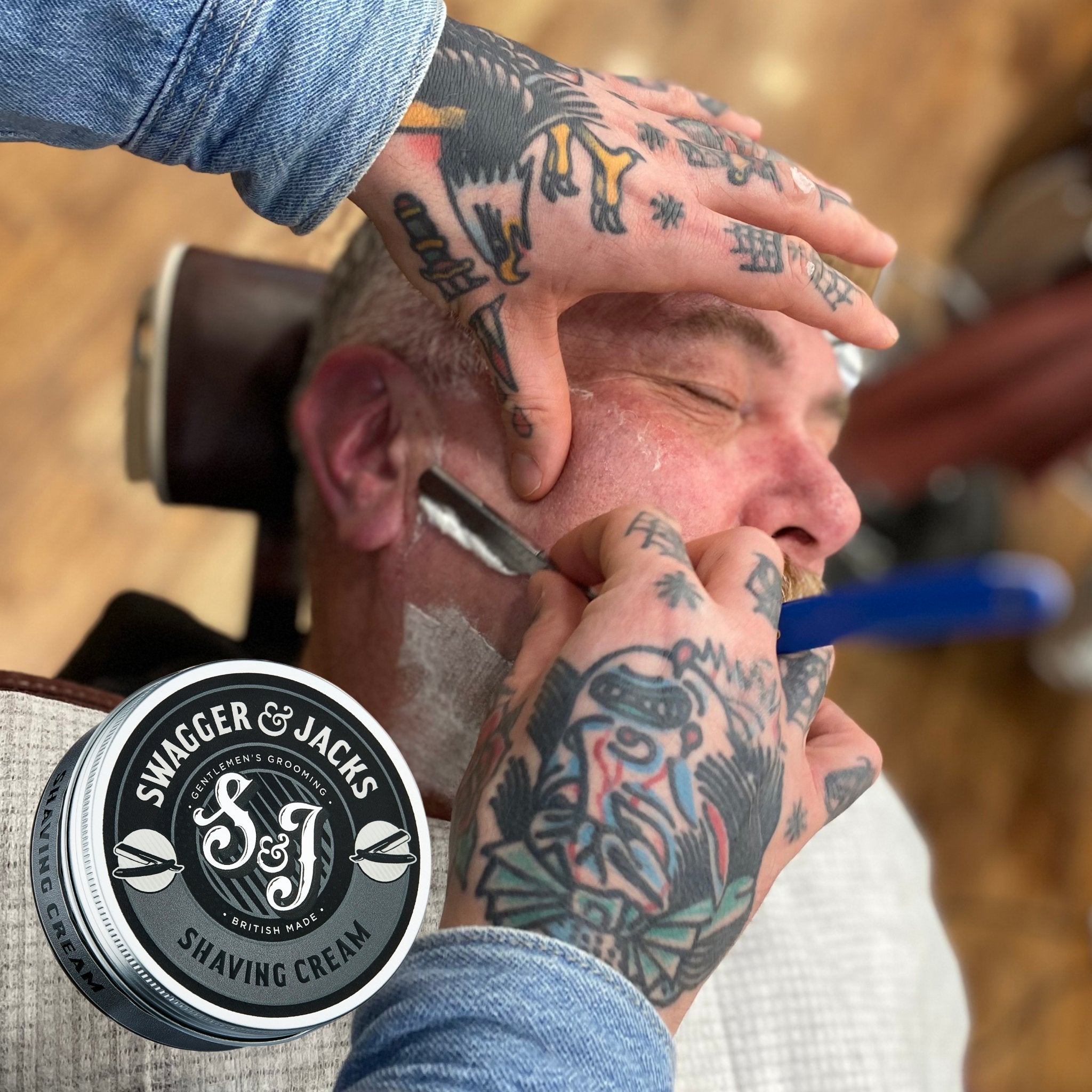 Swagger & Jacks Shaving Cream 125ml – rich creamy lather prevents razor burn and irritation