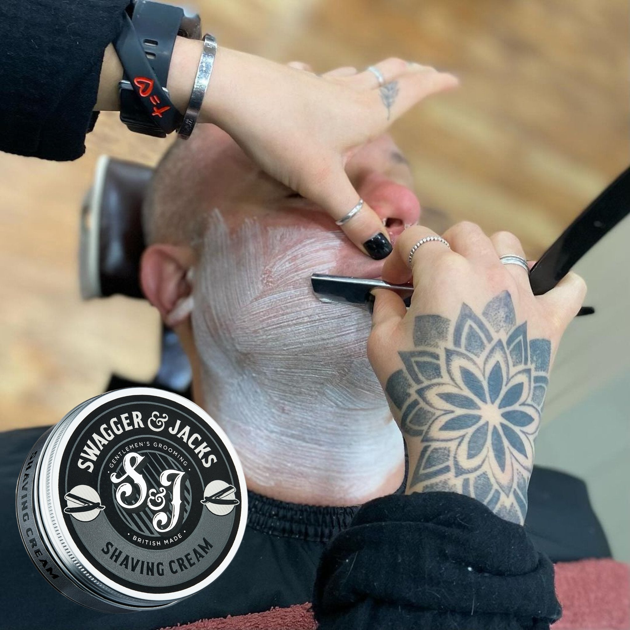 Swagger & Jacks Shaving Cream 125ml – rich creamy lather prevents razor burn and irritation