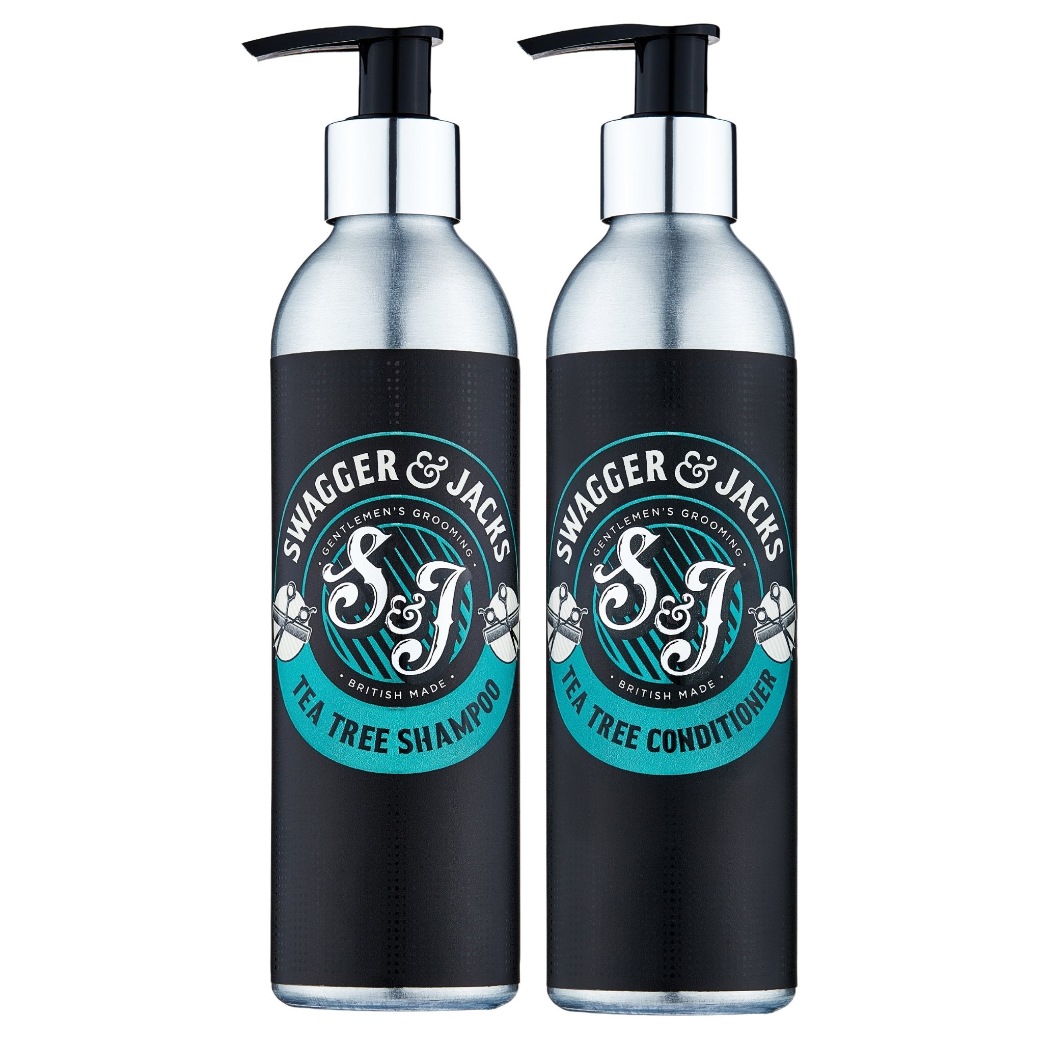 Swagger & Jacks Tea Tree Shampoo & Conditioner Set – vegan treatment hair & beard care duo