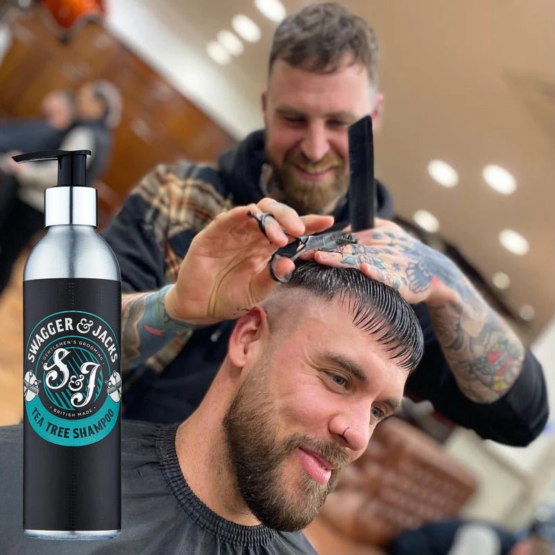 Swagger & Jacks Tea Tree Shampoo 250ml – soothing vegan shampoo for healthy scalp and beard