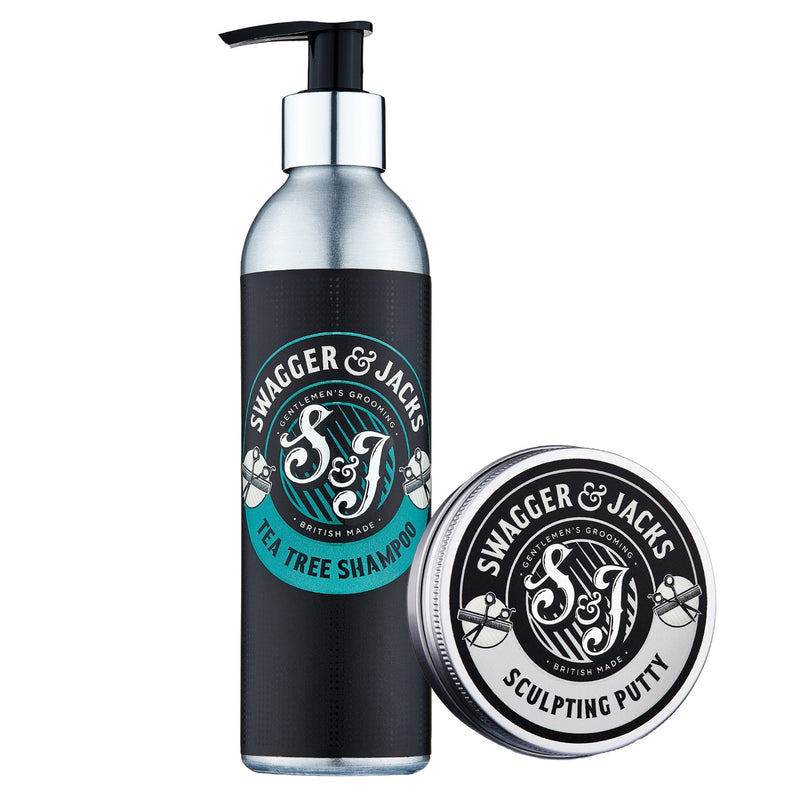 Tea Tree Shampoo + Sculpting Putty - Swagger & Jacks Gentlemen's Grooming Ltd